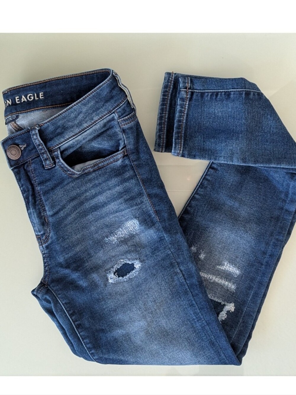 AEO Super Stretch Distressed Jeggings